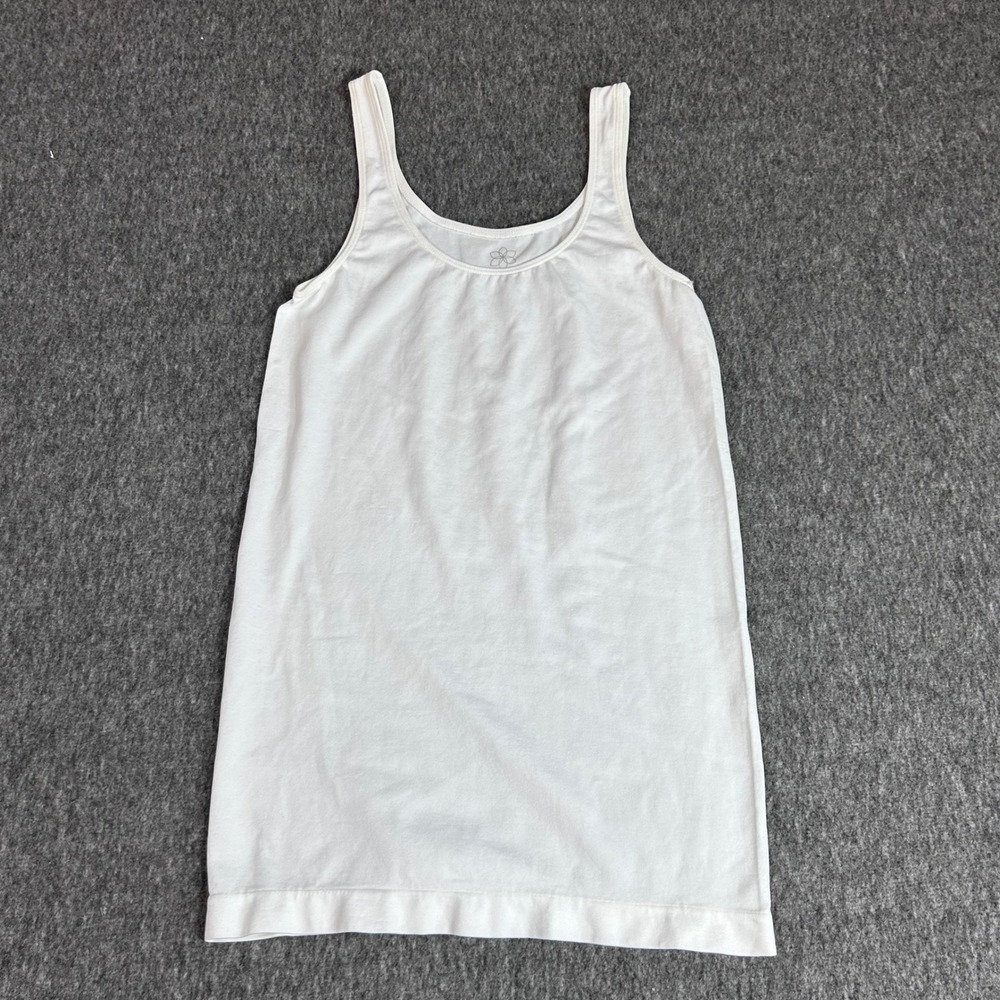 Aura Couture White Tank Top Scoop Neck Stretch Layering Cami Style A29 M/L